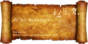 Öhl Nikolett névjegykártya